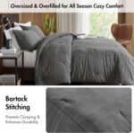 Woolrich Twin Comforter Set Cotton Stone Washed, Oversized Comforters Twin Size Bed, All Season Down Alternative Overfilled Twin Size Comforter, McKenzie, Twin/Twin XL Grey 2 Piece - Image 6
