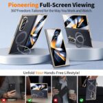 Magnetic for Samsung Galaxy Z Fold 6 Case Luxury Leather [Hinge Protection] Built-in [Screen Protector] [Fit for MagSafe] Zfold 6 Case with Kickstand & Ring Holder Black - Image 3