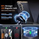 Magnetic for Samsung Galaxy Z Fold 6 Case Luxury Leather [Hinge Protection] Built-in [Screen Protector] [Fit for MagSafe] Zfold 6 Case with Kickstand & Ring Holder Black - Image 5