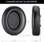 Replacement XB910N Ear Pad Cushions for Sony WH-XB910N / WHXB910N Wireless Bluetooth Extra Bass Noise Cancelling Headphone & Softer Protein Leather Memory Foam Earpads Headset (Black) - Image 4