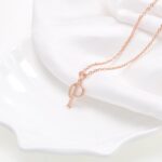 Paialco Rose Gold Plated Sterling Silver Letter P Initial Pendant Necklace for Women - Image 3