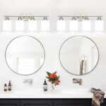 4-Light Vanity Light with Milky White Shades, Brushed Nickel Bathroom Lighting Fixtures Over Mirror, Modern Bathroom Wall Lamp for Mirror Living Room Cabinet Bedroom - Image 5