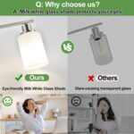 4-Light Vanity Light with Milky White Shades, Brushed Nickel Bathroom Lighting Fixtures Over Mirror, Modern Bathroom Wall Lamp for Mirror Living Room Cabinet Bedroom - Image 6