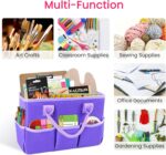 Godery Desktop Tote and Organizer, Teacher Helper caddy Bag for Arts, Books, Stationery, Office Desk Organization, Make-up Storage with Handles for Travel (PINK) - Image 3