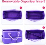 Godery Desktop Tote and Organizer, Teacher Helper caddy Bag for Arts, Books, Stationery, Office Desk Organization, Make-up Storage with Handles for Travel (PINK) - Image 6