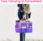 Godery Desktop Tote and Organizer, Teacher Helper caddy Bag for Arts, Books, Stationery, Office Desk Organization, Make-up Storage with Handles for Travel (PINK) - Image 8