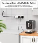 CCCEI 3 Outlet Heavy Duty Surge Protector Power Strip 20 Amp Individual Switches. 12 Gauge Extension Cord, Overload, Ground Protection. Garage Wall Mount Electric Extender, 6FT, Silver. - Image 6