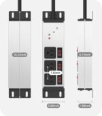 CCCEI 3 Outlet Heavy Duty Surge Protector Power Strip 20 Amp Individual Switches. 12 Gauge Extension Cord, Overload, Ground Protection. Garage Wall Mount Electric Extender, 6FT, Silver. - Image 8