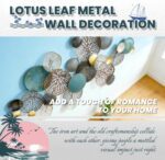 ZZYYZZ Large Metal Wall Decor, Boho Lotus Leaf Metal Wall Decoration, 3D Stacked Flower Wall Art Décor, Nautical Coastal Outdoor Wall Decor, for Living Room Bedroom Dining Room, 52.5" x 26.5" - Image 3