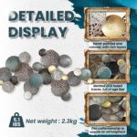 ZZYYZZ Large Metal Wall Decor, Boho Lotus Leaf Metal Wall Decoration, 3D Stacked Flower Wall Art Décor, Nautical Coastal Outdoor Wall Decor, for Living Room Bedroom Dining Room, 52.5" x 26.5" - Image 4