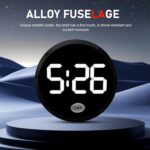 Digital Dashboard Car Clock, Alloy Touch Activated Round Digital Display Clock, Self-Adhesive LED Illuminated Time Display Interior Decoration, Universal for Vehicles, Desks (White) - Image 5