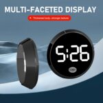 Digital Dashboard Car Clock, Alloy Touch Activated Round Digital Display Clock, Self-Adhesive LED Illuminated Time Display Interior Decoration, Universal for Vehicles, Desks (White) - Image 7