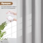 UFRIDAY Grey Short Shower Curtain Liner Premium PEVA 72 x 66 inch,Heavy Duty Shower Curtain with 3 Weighted Magnets, Plastic Waterproof Grey Shower Curtains for Bathroom with 12Hooks - Image 4