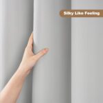 UFRIDAY Grey Short Shower Curtain Liner Premium PEVA 72 x 66 inch,Heavy Duty Shower Curtain with 3 Weighted Magnets, Plastic Waterproof Grey Shower Curtains for Bathroom with 12Hooks - Image 7