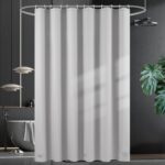 UFRIDAY Grey Short Shower Curtain Liner Premium PEVA 72 x 66 inch,Heavy Duty Shower Curtain with 3 Weighted Magnets, Plastic Waterproof Grey Shower Curtains for Bathroom with 12Hooks - Image 8