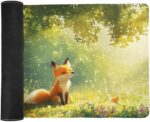 Cute Fox Mouse Pad, Large Extended Desk Mat 40×90cm (16''×36'')， Forest Animal Gaming Mousepad with Non-Slip Rubber Base, Stitched Edges, Water-Resistant for Office Home - Image 4