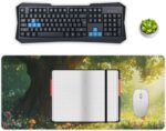 Cute Fox Mouse Pad, Large Extended Desk Mat 40×90cm (16''×36'')， Forest Animal Gaming Mousepad with Non-Slip Rubber Base, Stitched Edges, Water-Resistant for Office Home - Image 5