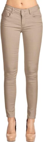 Women's Super Stretch Flexible Fit 5 Pocket Mid Rise Bermuda Pants - Image 3