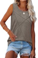 WIHOLL Women's Sleeveless Summer Crewneck Loose Fit Tank Tops - Image 3