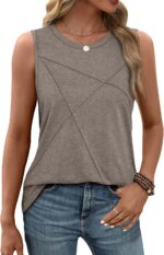 WIHOLL Women's Sleeveless Summer Crewneck Loose Fit Tank Tops - Image 4