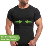 Lgtfy 4D Mens Compression Shirt Short Sleeve, Gynecomastia Tummy Control Back Support Undershirt, Slimming Vest - Image 3