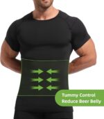 Lgtfy 4D Mens Compression Shirt Short Sleeve, Gynecomastia Tummy Control Back Support Undershirt, Slimming Vest - Image 4