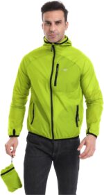 Wulibike Mens Windbreaker Jackets Lightweight men's cycling jacket with Hood Unisex Packable Golf Running Wind Breaker Jacket - Image 3