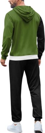 LecGee Men's Tracksuit 2 Piece Athletic Color Block Hoodie and Sweatpants Casual Sweatshirt Joggers Sweatpants Set for Men - Image 4