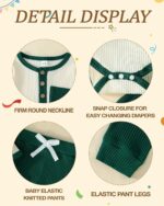 Newborn Baby Boy Clothes Toddler Ribbed Knit Cotton Long Sleeve Romper Long Pant Preemie Solid Color Outfits - Image 6