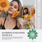 Dainty Sunflower Necklace 925 Sterling Silver Flower Pendant Necklaces for Women Birthstone Anniversary Jewelry - Image 3