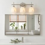 3-Light Mid Century Bathroom Light Fixture, Brushed Nickel Modern Vanity Light with White Marble Glass Shade, for Bathroom Mirror, Living Room, Bedroom, Hallway, E26 Base - Image 7