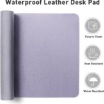 Aothia Leather Desk Pad Protector, Large Mouse Pad, Office Desk Mat, Non-Slip PU Leather Desk Blotter, Laptop Desk Pad, Waterproof Desk Writing Pad for Office and Home (23.6" x 13.7", Lavender) - Image 7