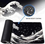 Gaming Mouse Pad Large, Extended Seawaves Mousepad, Non-Slip Laptop Computer Desk Mat for Computer Keyboard Mouse, Birthday Gifts for Women Men Sea Lovers, Gift for Christmas 11.8”x 31.4” XL - Image 6