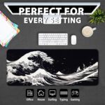 Gaming Mouse Pad Large, Extended Seawaves Mousepad, Non-Slip Laptop Computer Desk Mat for Computer Keyboard Mouse, Birthday Gifts for Women Men Sea Lovers, Gift for Christmas 11.8”x 31.4” XL - Image 7