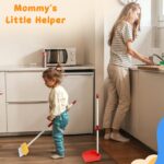 Kids Cleaning Toy Set Toddlers Broom Dust Pan Set for Housekeeping Pretend Play Cleaning Set, Cleaning Toys Gift for Toddlers Girls Boys Age 3-6 Years Old (2PCS - Red and Yellow Set) - Image 8