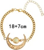 EEQQBZ Glow in The Dark Silver Crescent Moon bracelets - Glowing Blue Moon Charm - Magical Fantasy Fairy Glowing bracelets - Glow Jewelry - Image 3