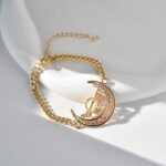 EEQQBZ Glow in The Dark Silver Crescent Moon bracelets - Glowing Blue Moon Charm - Magical Fantasy Fairy Glowing bracelets - Glow Jewelry - Image 4