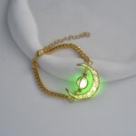 EEQQBZ Glow in The Dark Silver Crescent Moon bracelets - Glowing Blue Moon Charm - Magical Fantasy Fairy Glowing bracelets - Glow Jewelry - Image 7
