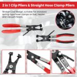 Automotive Electrical Disconnect Pliers Kit 5pc Fuel Line Tool Set Hose Clamp 60° Angled Connector Separator Trim Clip Removal Tools Plug Release & Wire Terminal Remover for Auto Repair - Image 3