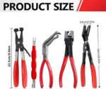 Automotive Electrical Disconnect Pliers Kit 5pc Fuel Line Tool Set Hose Clamp 60° Angled Connector Separator Trim Clip Removal Tools Plug Release & Wire Terminal Remover for Auto Repair - Image 8