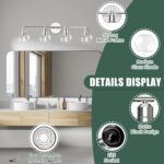 Espird 4 Lights Bathroom Vanity Light Fixtures Chrome, Bathroom Lights Over Mirror, Industrial and Farmhouse 4 Lights Wall Sconce, Polished Chrome Globe Vanity Lighting Fixtures - Image 4