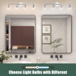 Espird 4 Lights Bathroom Vanity Light Fixtures Chrome, Bathroom Lights Over Mirror, Industrial and Farmhouse 4 Lights Wall Sconce, Polished Chrome Globe Vanity Lighting Fixtures - Image 6