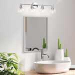 Espird 4 Lights Bathroom Vanity Light Fixtures Chrome, Bathroom Lights Over Mirror, Industrial and Farmhouse 4 Lights Wall Sconce, Polished Chrome Globe Vanity Lighting Fixtures - Image 7