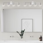 Espird 4 Lights Bathroom Vanity Light Fixtures Chrome, Bathroom Lights Over Mirror, Industrial and Farmhouse 4 Lights Wall Sconce, Polished Chrome Globe Vanity Lighting Fixtures - Image 8
