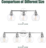 Espird 4 Lights Bathroom Vanity Light Fixtures Chrome, Bathroom Lights Over Mirror, Industrial and Farmhouse 4 Lights Wall Sconce, Polished Chrome Globe Vanity Lighting Fixtures - Image 9