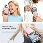 Stronger Magnetic Wallet for iPhone 17/16/15/14/13/12 Series & for MagSafe-compatible Cases, Slim Leather Magnetic Card Holder with RFID Blocking, N52 Magnet Phone Wallet, Fit 3 Cards, Pink - Image 7