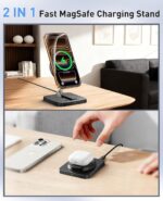 Magnetic Wireless Charger, [2 Pack] 15W Foldable Fast Charging Stand for iPhone 17/16/15/14/13/12 Series/AirPods 3/2/Pro 2/3, Samsung Wireless Charger Station for Galaxy S25 Ultra/S24/S23/S22/S21/S20 - Image 5