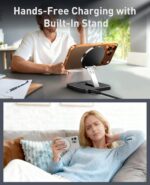 Magnetic Wireless Charger, [2 Pack] 15W Foldable Fast Charging Stand for iPhone 17/16/15/14/13/12 Series/AirPods 3/2/Pro 2/3, Samsung Wireless Charger Station for Galaxy S25 Ultra/S24/S23/S22/S21/S20 - Image 8