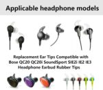 Medium Replacement Earbud Tips Silicone Earbud Caps Compatible with Bose QC20 QC20i SoundSport SIE2i IE2 IE3 Headphone Rubber Tips Earbud Covers 3 Pairs, White - Image 4