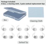Medium Replacement Earbud Tips Silicone Earbud Caps Compatible with Bose QC20 QC20i SoundSport SIE2i IE2 IE3 Headphone Rubber Tips Earbud Covers 3 Pairs, White - Image 7